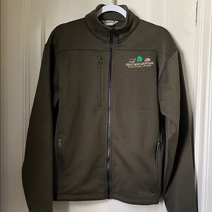 Great Smoky Mountains National Park Men's Jacket -  Olive Green Size M Full Zip